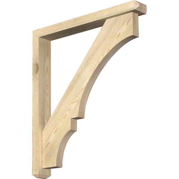 Ekena Millwork Balboa Craftsman Rough Sawn Bracket w/ Offset Brace, Douglas Fir, 4"W x 30"D x 34"H BKT0402X30X34BOA04RDF - main